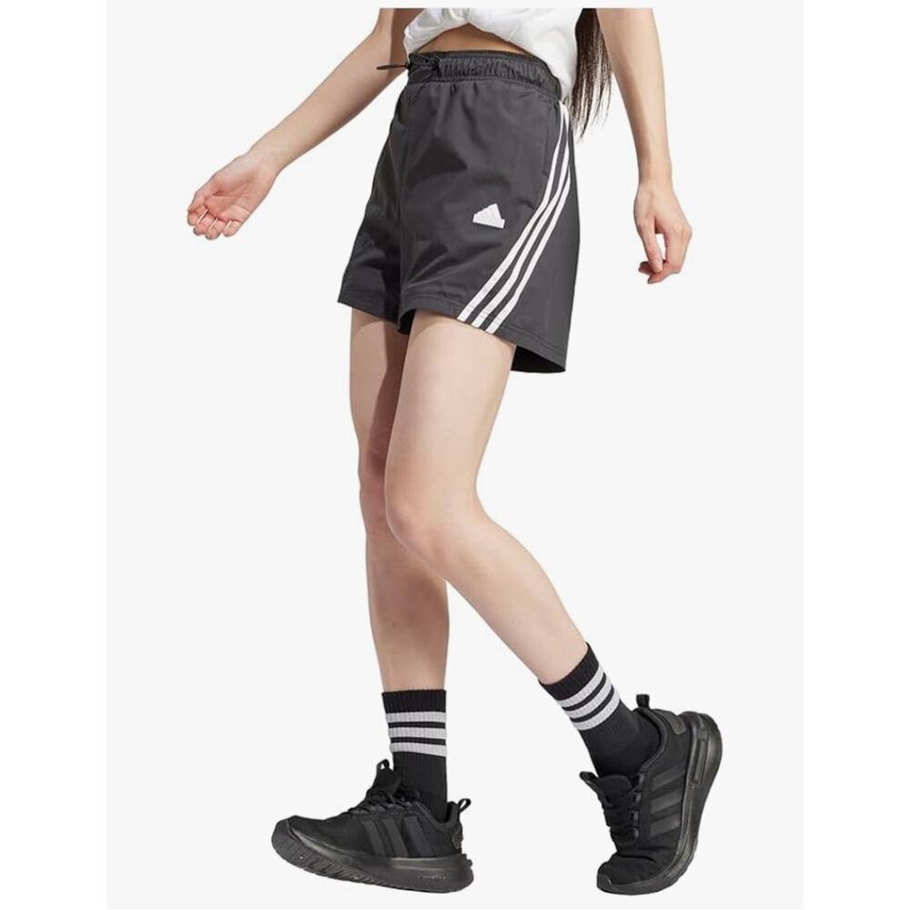 Adidas NWT Women's Future Icons 3-Stripes Black Shorts Sz XS Hiking Activewear